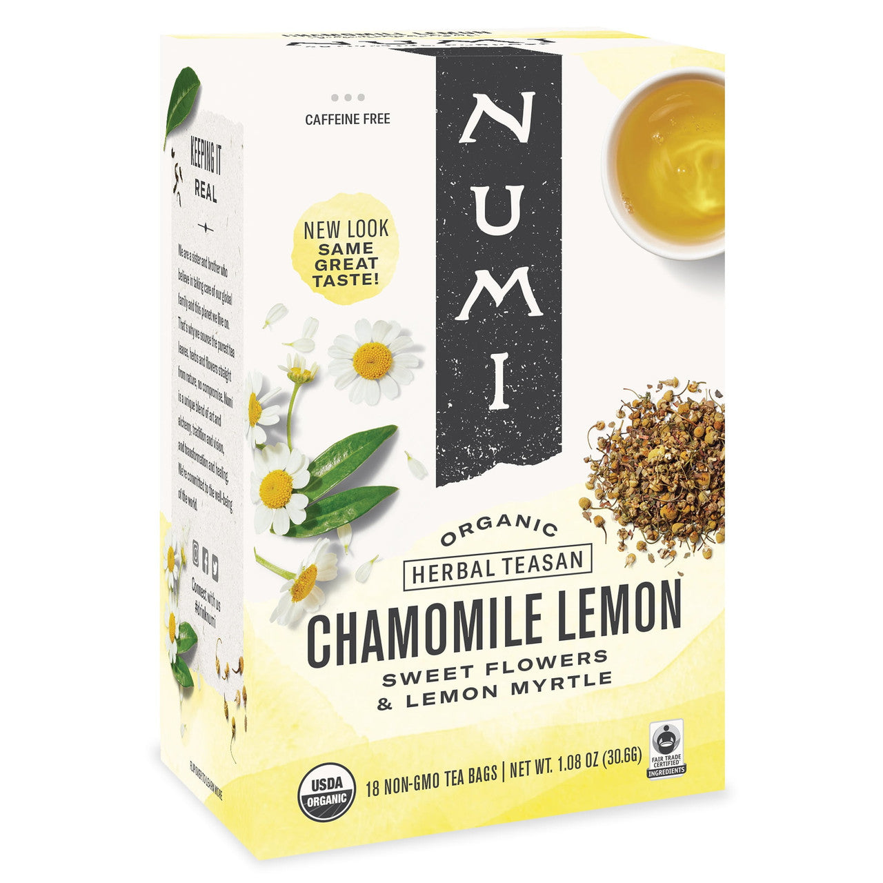 Numi Organic Herbal Tea, Chamomile Lemon - 18 Tea Bags